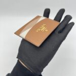 Prada Card Holder Saffiano Brown Multicolor GHW