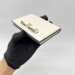 Gucci Bow Card Holder Guccissima White GHW
