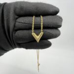 Louis Vuitton Essential V Necklace Gold Tone