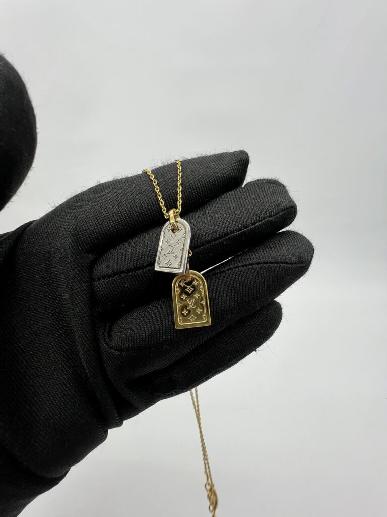 Louis Vuitton Two Tone Nanogram Gold Silver