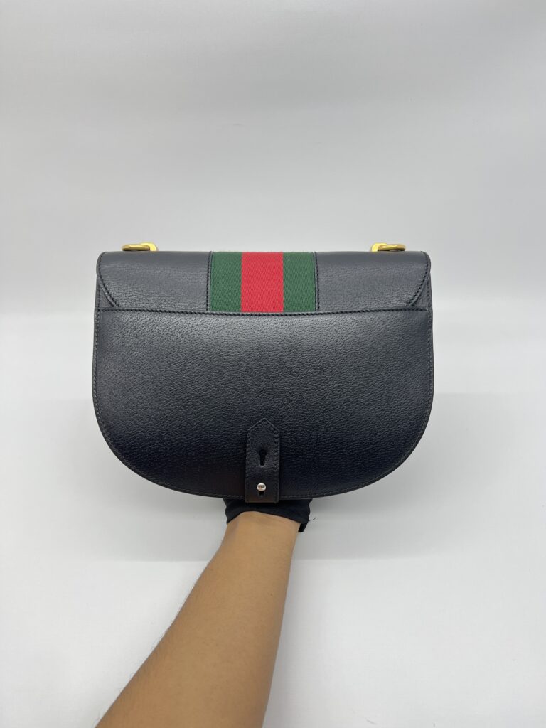 Gucci Crystal Butterfly Leather Black Ophidia GHW