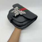Gucci Crystal Butterfly Leather Black Ophidia GHW