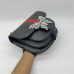 Gucci Crystal Butterfly Leather Black Ophidia GHW