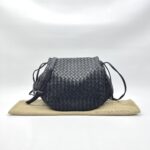 Bottega Veneta Nappa Flap Messenger Intrecciato Black