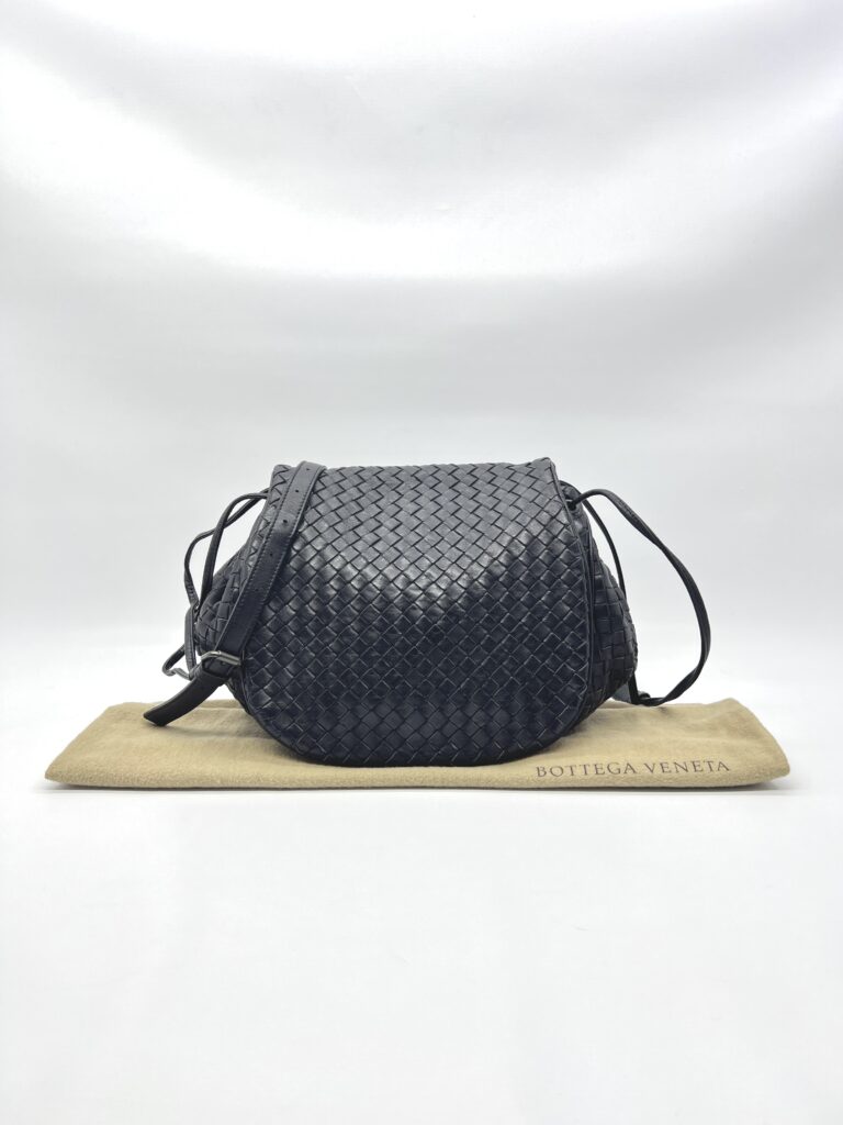 Bottega Veneta Nappa Flap Messenger Intrecciato Black