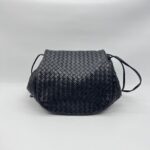 Bottega Veneta Nappa Flap Messenger Intrecciato Black