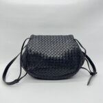 Bottega Veneta Nappa Flap Messenger Intrecciato Black