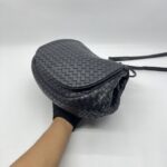 Bottega Veneta Nappa Flap Messenger Intrecciato Black