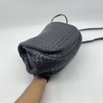 Bottega Veneta Nappa Flap Messenger Intrecciato Black