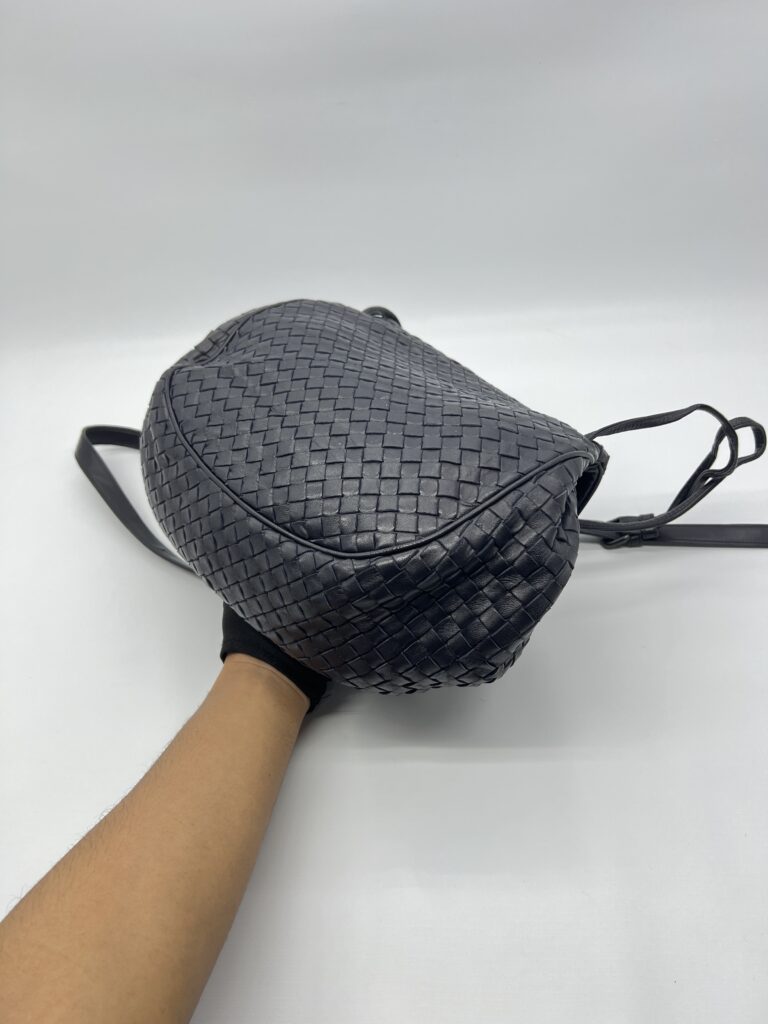 Bottega Veneta Nappa Flap Messenger Intrecciato Black