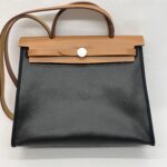 Hermes Herbag 31 Toile Hunter Noir Nature PHW