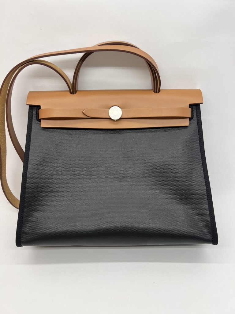 Hermes Herbag 31 Toile Hunter Noir Nature PHW