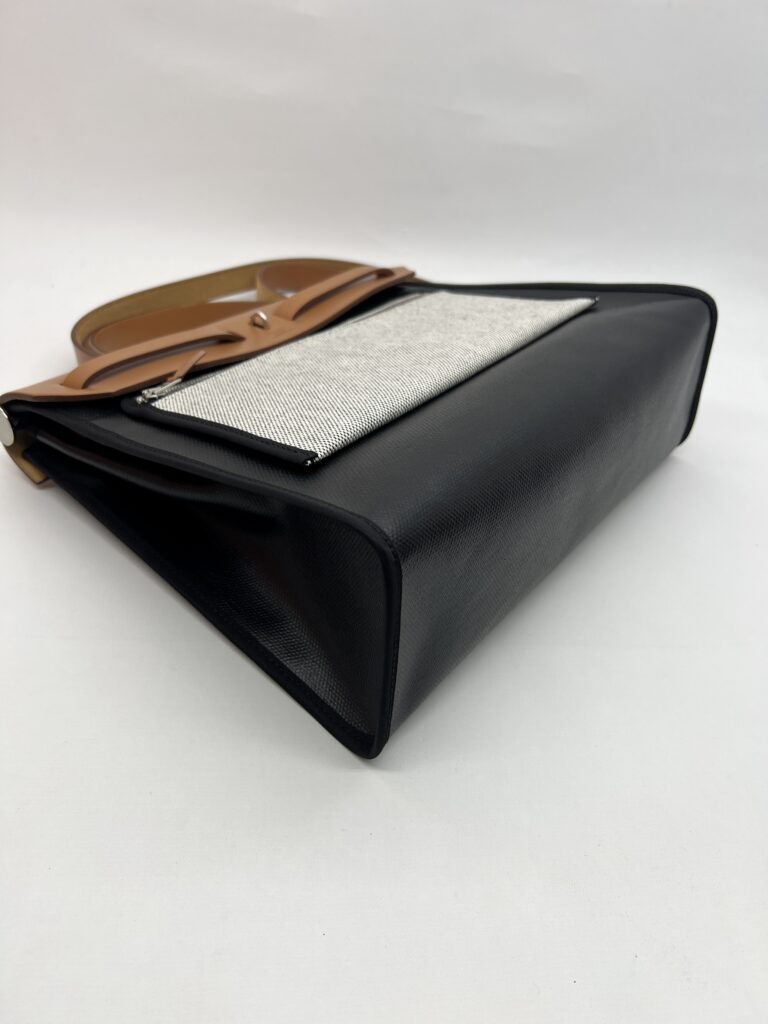 Hermes Herbag 31 Toile Hunter Noir Nature PHW