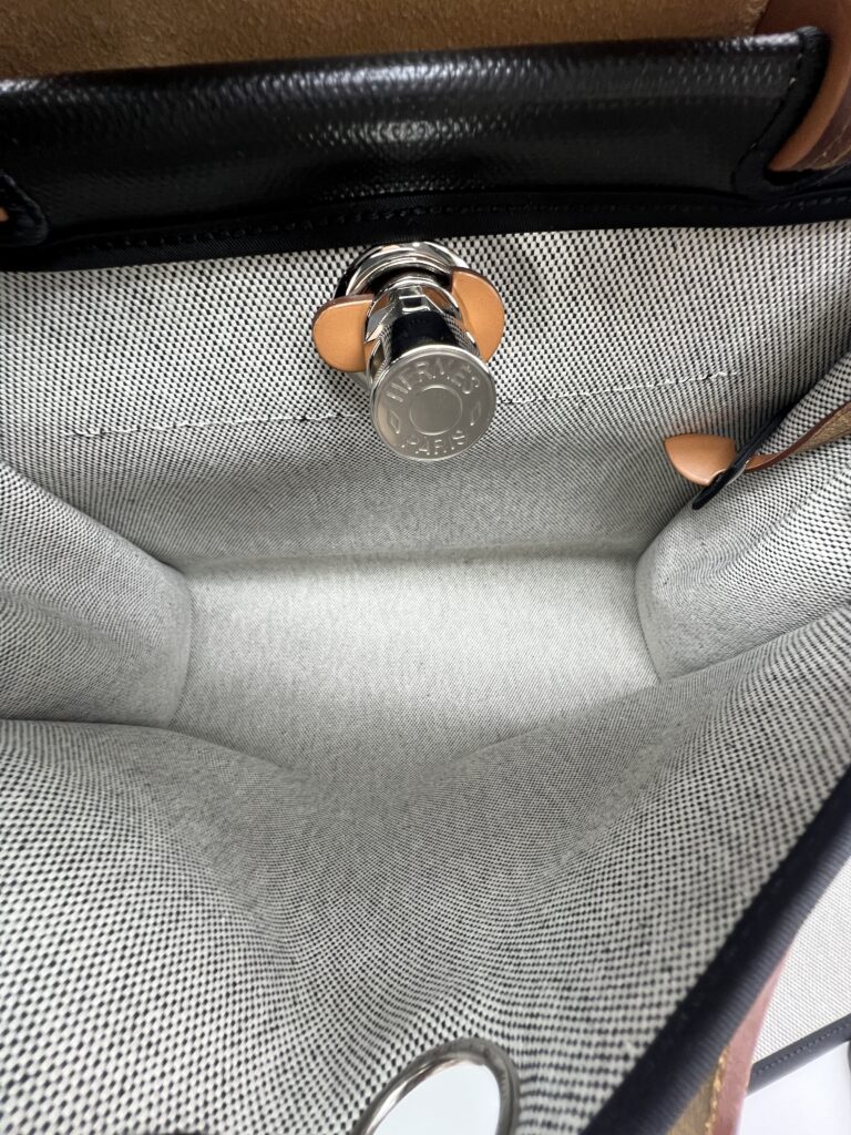 Hermes Herbag 31 Toile Hunter Noir Nature PHW