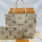 Louis Vuitton Neverfull MM Monogram Empreinte Creme Rose Trianon GHW