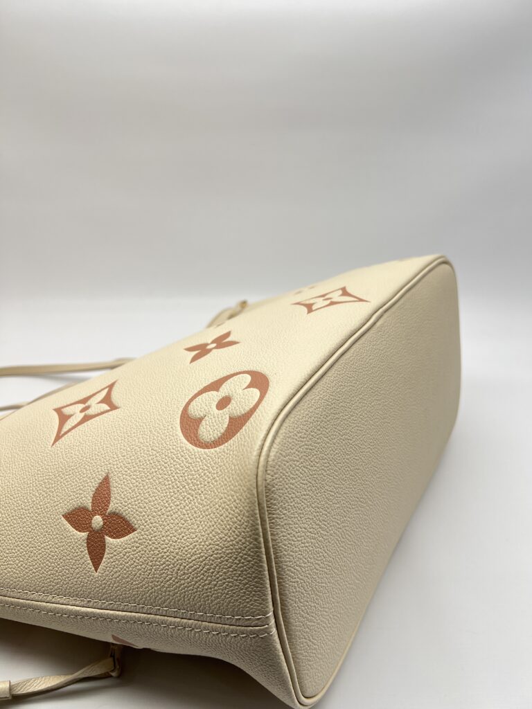 Louis Vuitton Neverfull MM Monogram Empreinte Creme Rose Trianon GHW