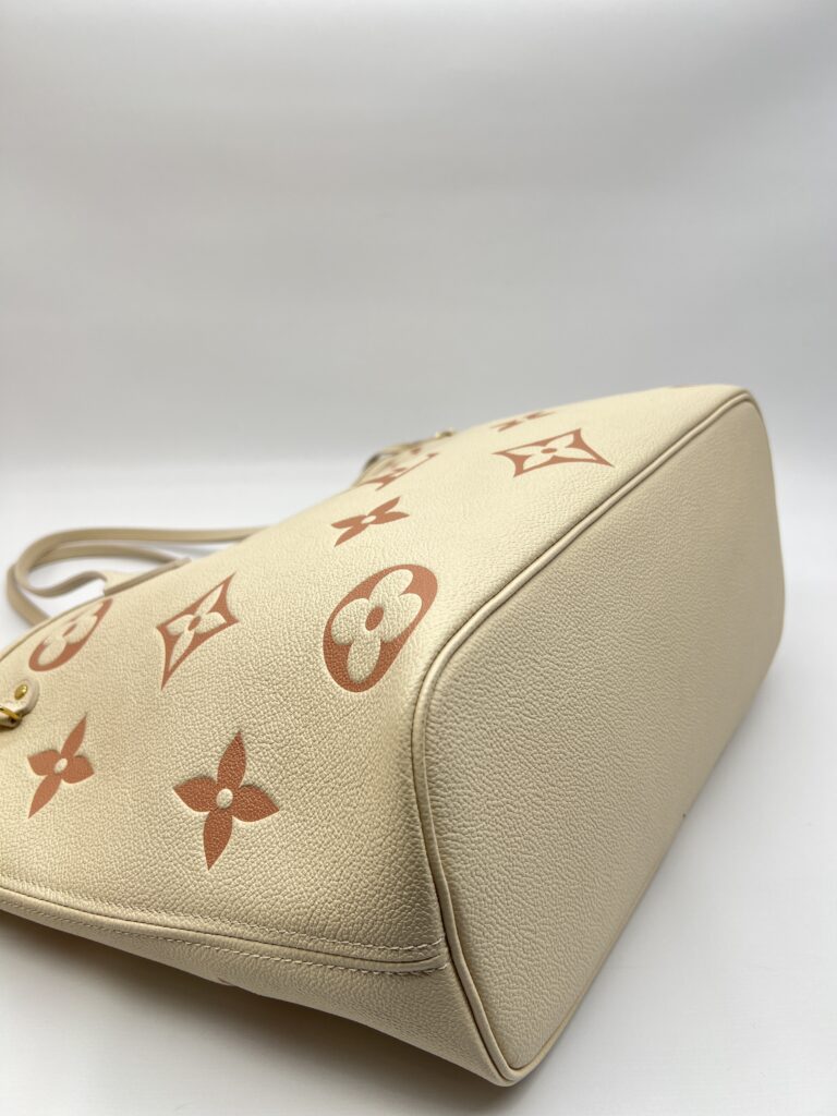 Louis Vuitton Neverfull MM Monogram Empreinte Creme Rose Trianon GHW