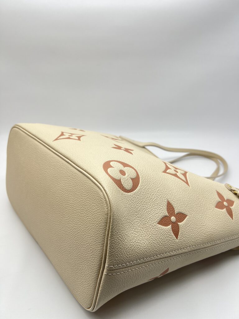 Louis Vuitton Neverfull MM Monogram Empreinte Creme Rose Trianon GHW