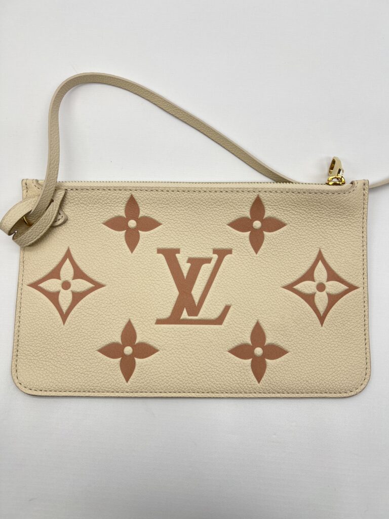 Louis Vuitton Neverfull MM Monogram Empreinte Creme Rose Trianon GHW