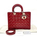 Dior Lady Dior Large Vernis Red GHW