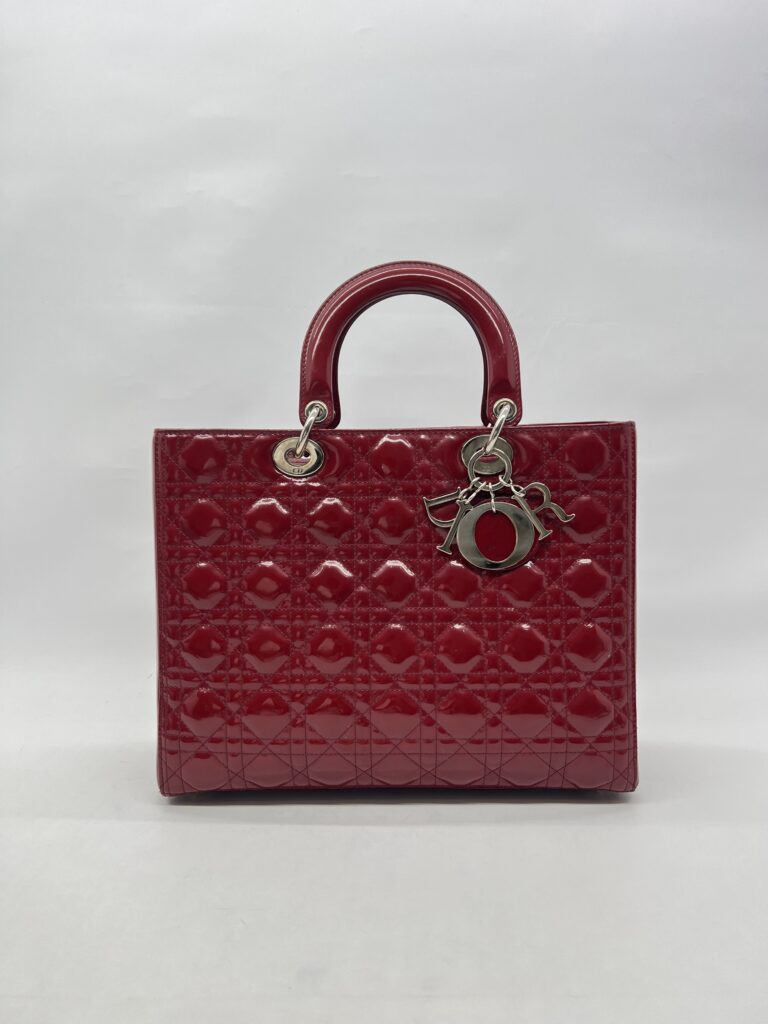 Dior Lady Dior Large Vernis Red GHW