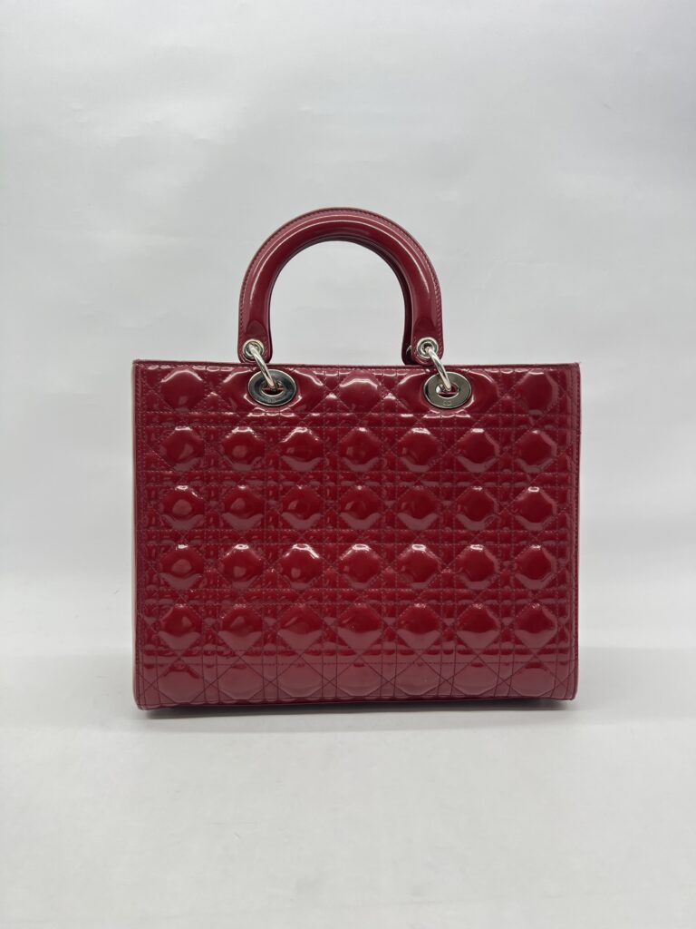 Dior Lady Dior Large Vernis Red GHW
