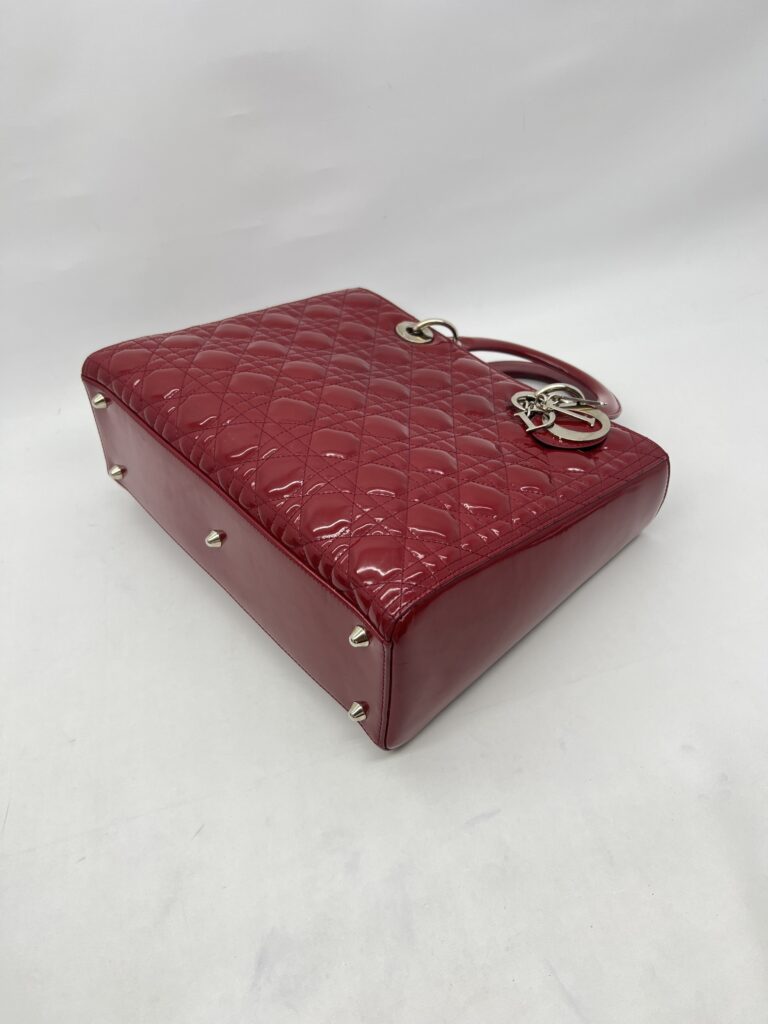 Dior Lady Dior Large Vernis Red GHW