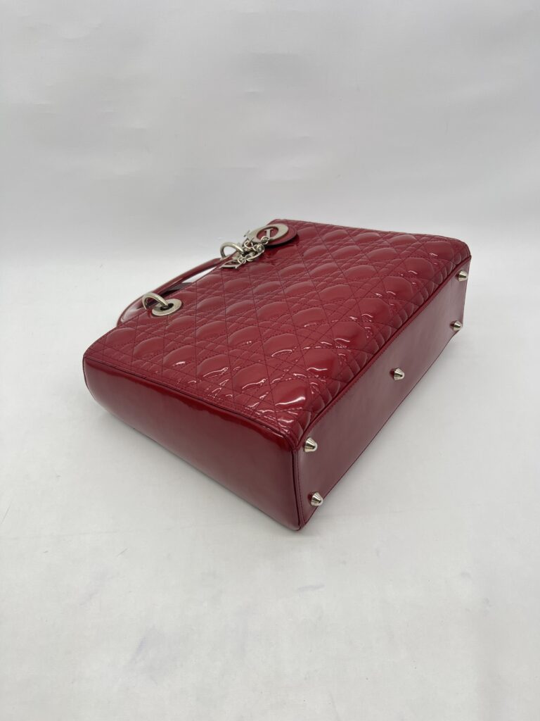 Dior Lady Dior Large Vernis Red GHW