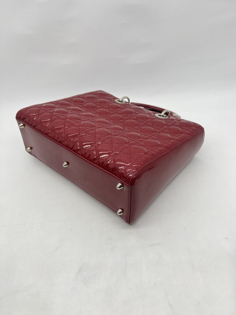 Dior Lady Dior Large Vernis Red GHW