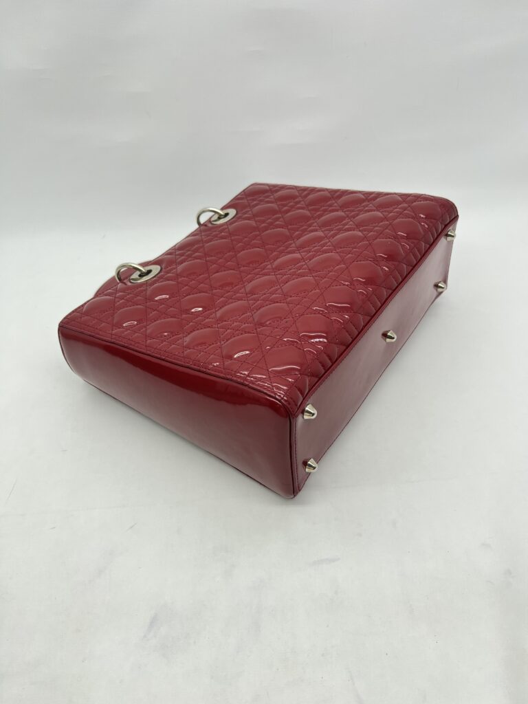 Dior Lady Dior Large Vernis Red GHW