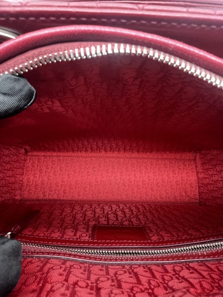 Dior Lady Dior Large Vernis Red GHW