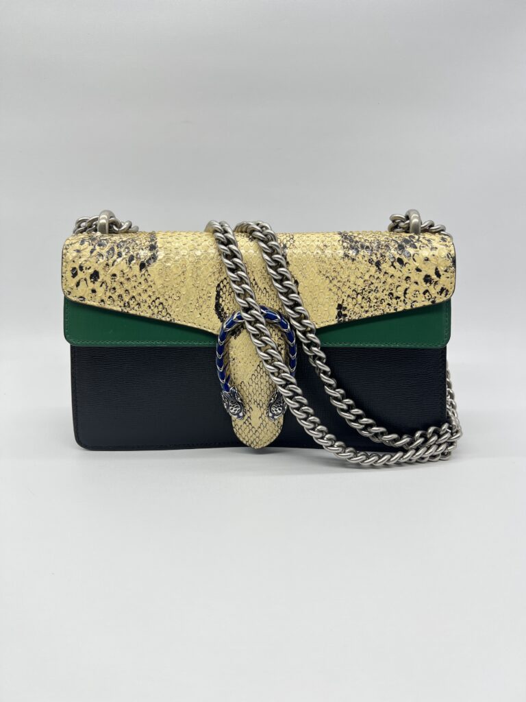 Gucci Dionysus Embossed Snake Skin/Black/Green SHW
