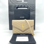 Saint Laurent WOC 19 Grained Beige GHW