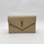 Saint Laurent WOC 19 Grained Beige GHW