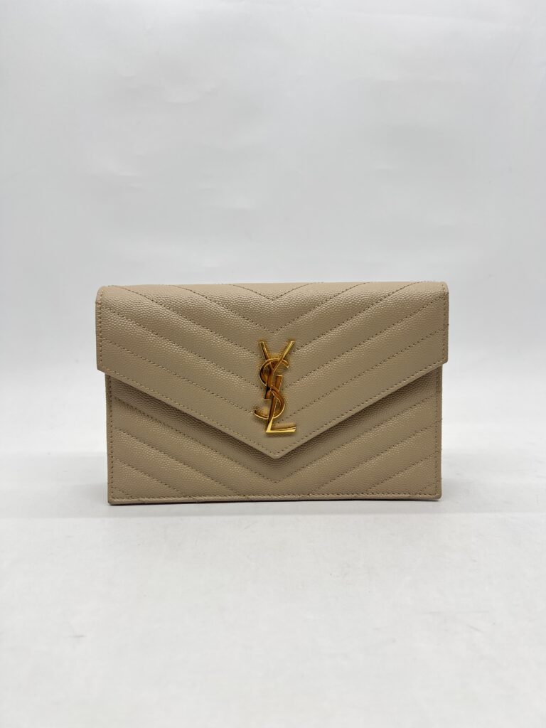 Saint Laurent WOC 19 Grained Beige GHW