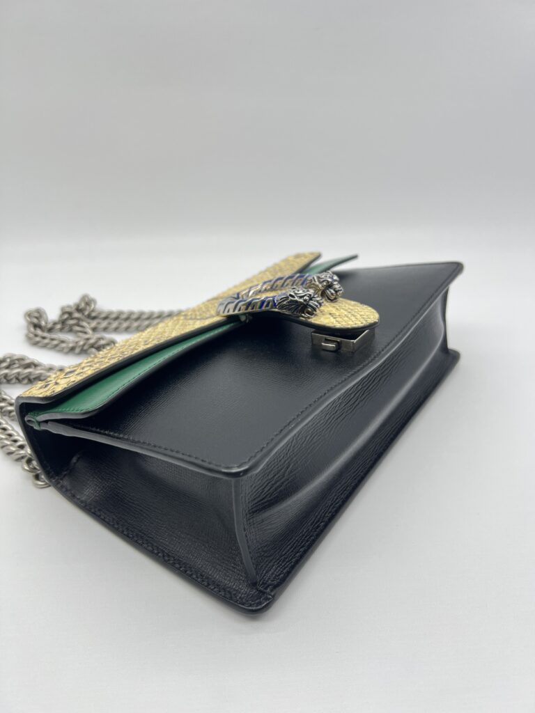 Gucci Dionysus Embossed Snake Skin/Black/Green SHW