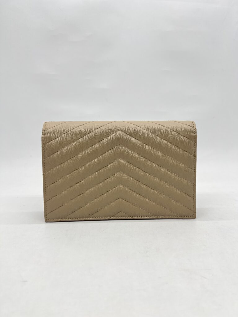 Saint Laurent WOC 19 Grained Beige GHW
