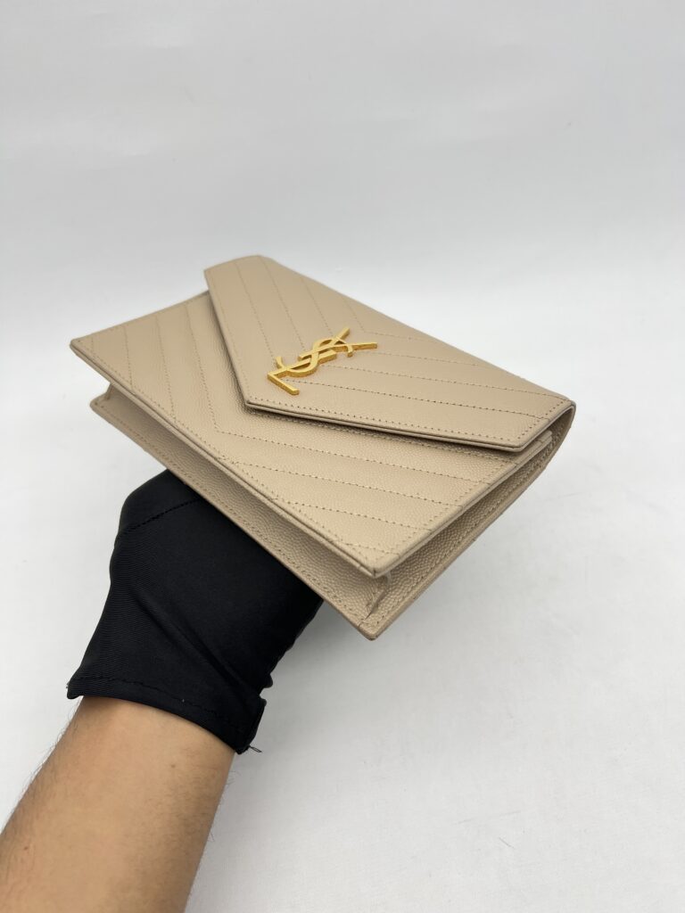Saint Laurent WOC 19 Grained Beige GHW