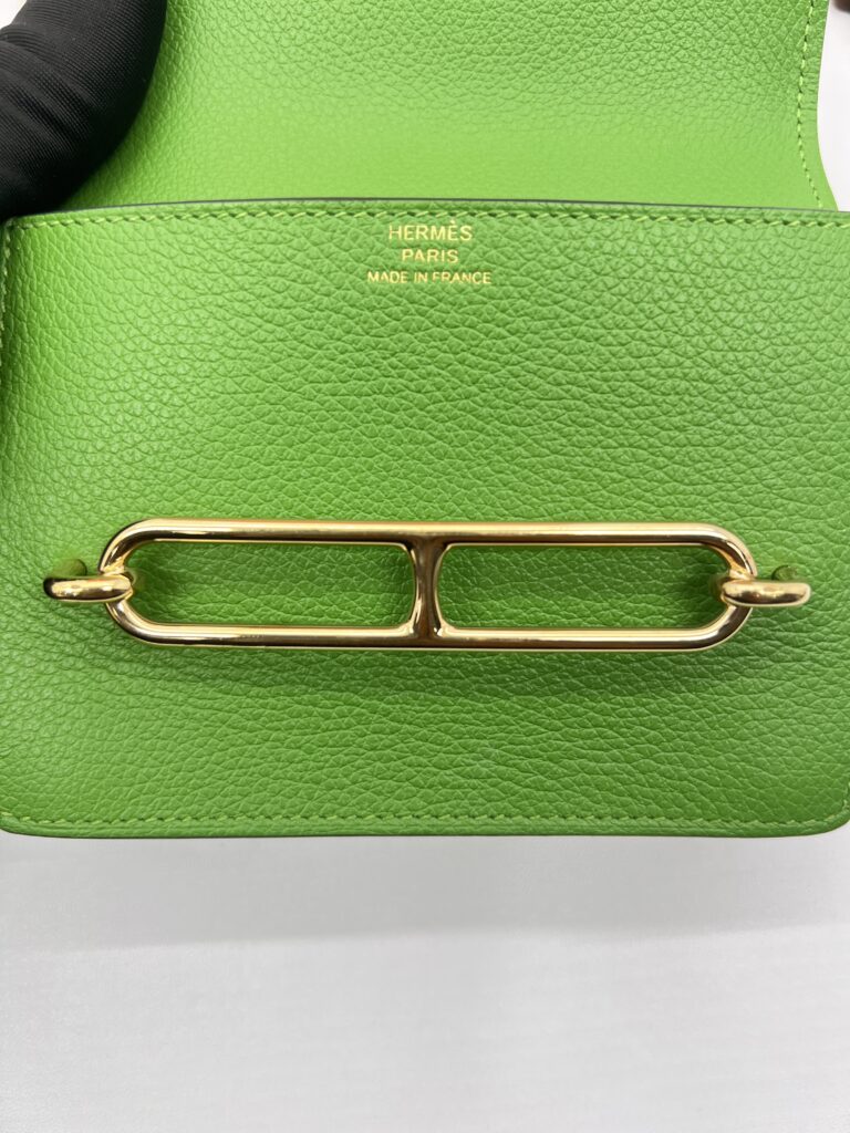 Hermes Roulis Slim Compact Evercolor Vert GHW