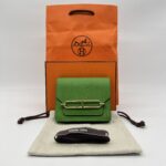 Hermes Roulis Slim Compact Evercolor Vert GHW