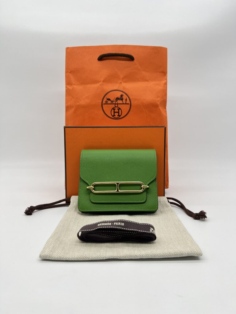 Hermes Roulis Slim Compact Evercolor Vert GHW