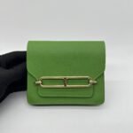 Hermes Roulis Slim Compact Evercolor Vert GHW