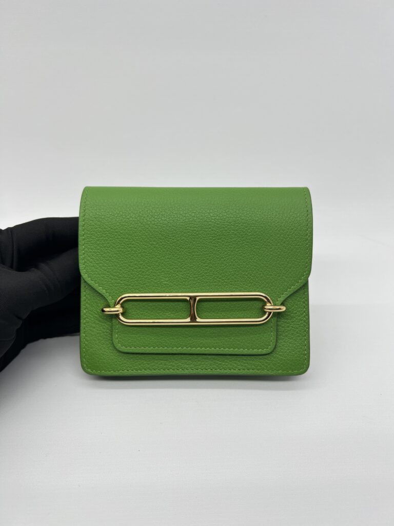 Hermes Roulis Slim Compact Evercolor Vert GHW