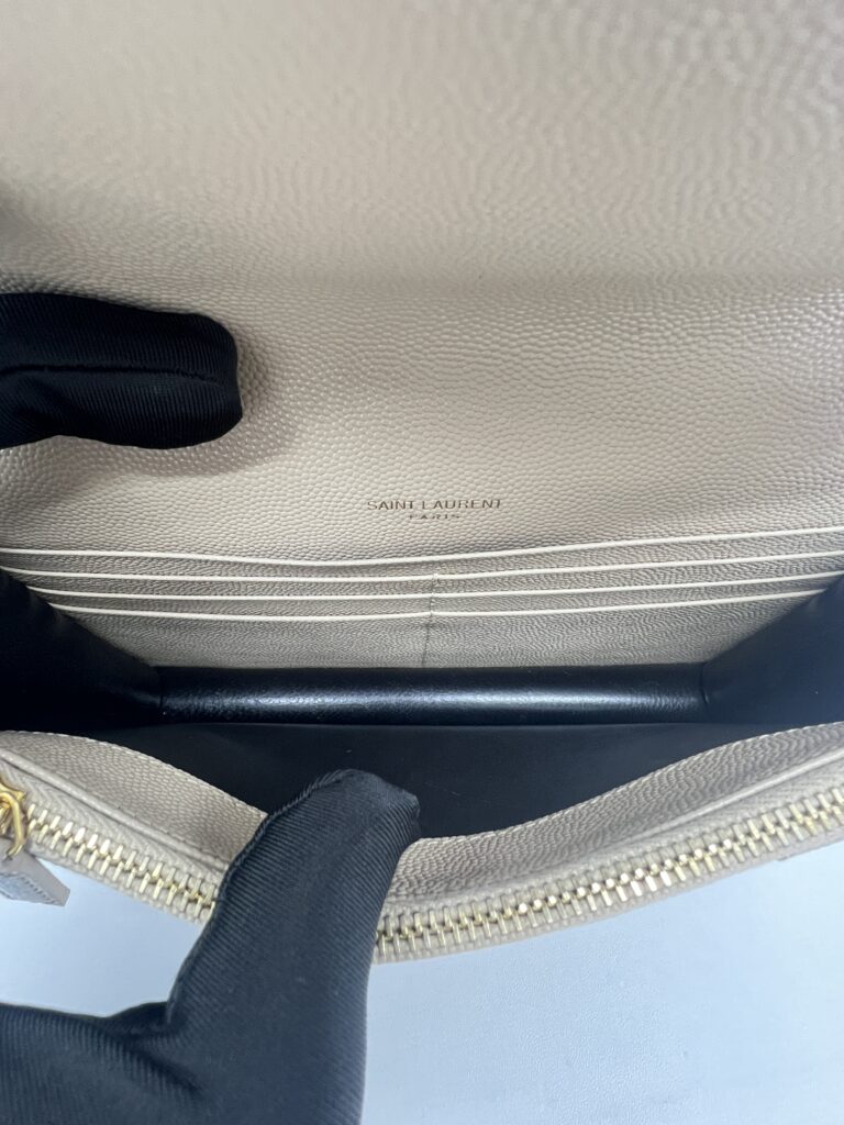 Saint Laurent WOC 19 Grained Beige GHW