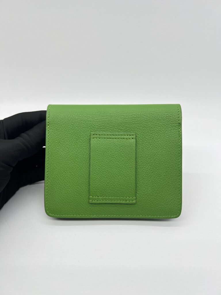 Hermes Roulis Slim Compact Evercolor Vert GHW