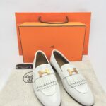 Hermes Royal Loafer White Fringe RGHW