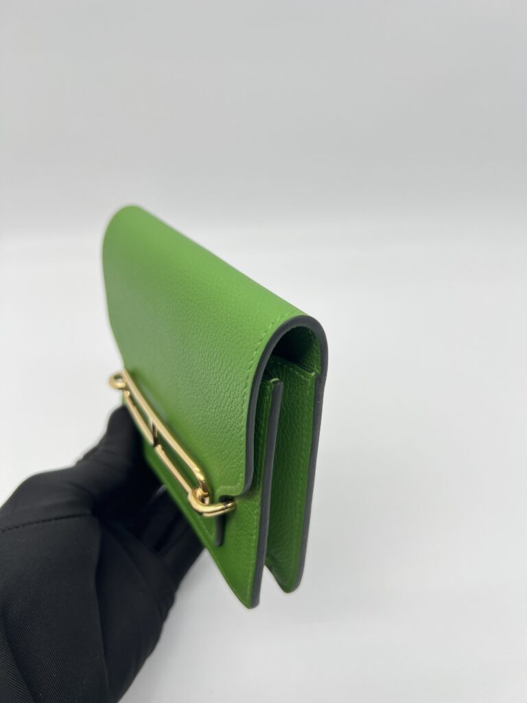 Hermes Roulis Slim Compact Evercolor Vert GHW