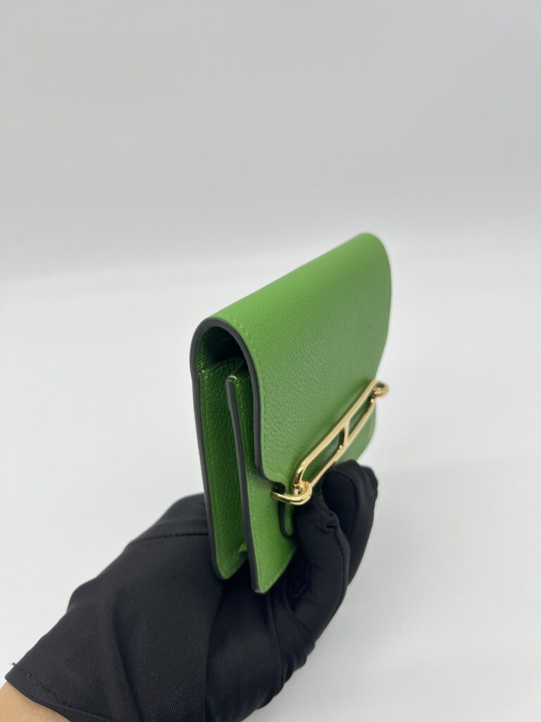 Hermes Roulis Slim Compact Evercolor Vert GHW