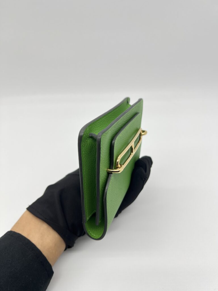 Hermes Roulis Slim Compact Evercolor Vert GHW