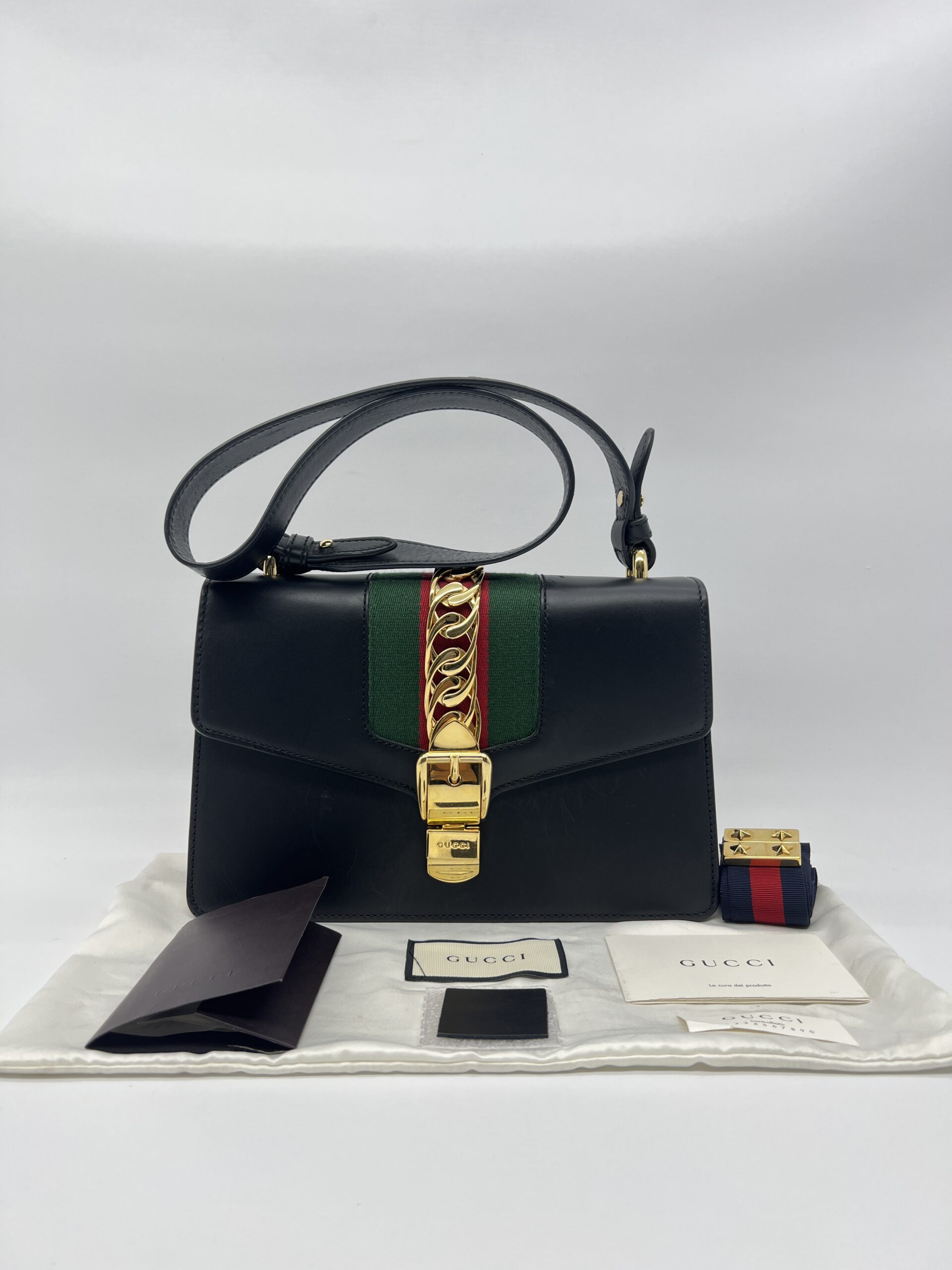 Gucci Sylvie Small Leather Black GHW